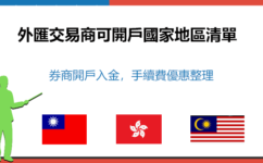 外匯交易商開戶國家地區、開戶入金優惠整理2023（台灣，香港，馬來西亞）